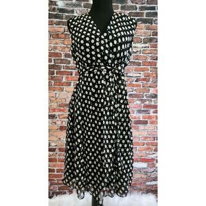 Motherhood Maternity Dress  Large Sleeveless Babydoll Baby Shower Wrap Polka Dot